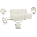 Meridian Arc Cream Velvet 2 pc Modular Sectional IMAGE 10