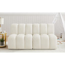 Meridian Arc Cream Velvet 2 pc Modular Sectional IMAGE 2