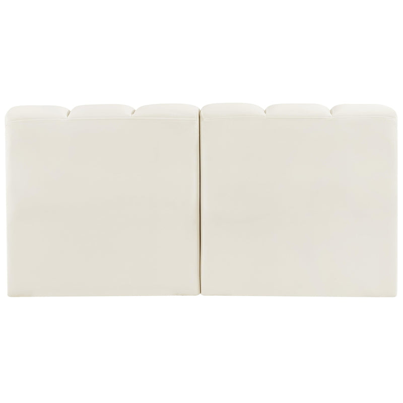 Meridian Arc Cream Velvet 2 pc Modular Sectional IMAGE 3