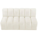 Meridian Arc Cream Velvet 2 pc Modular Sectional IMAGE 4