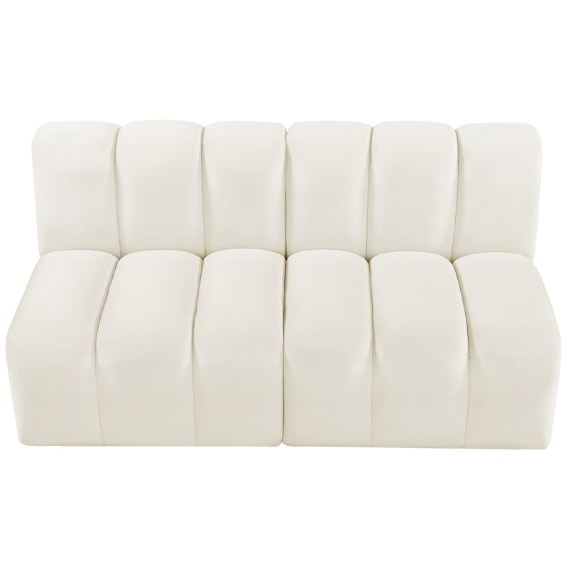 Meridian Arc Cream Velvet 2 pc Modular Sectional IMAGE 4