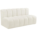 Meridian Arc Cream Velvet 2 pc Modular Sectional IMAGE 5
