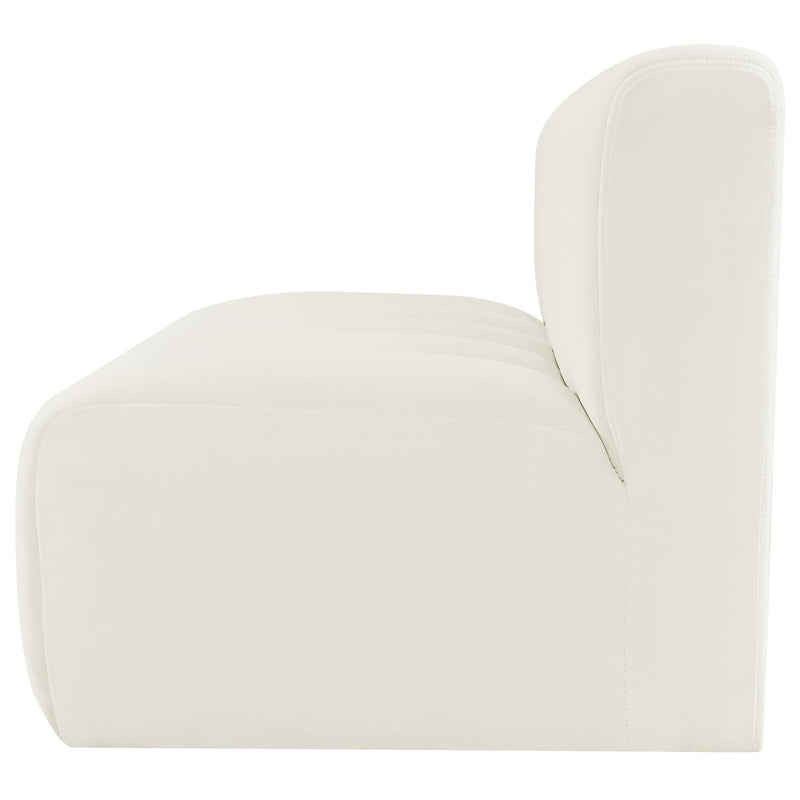 Meridian Arc Cream Velvet 2 pc Modular Sectional IMAGE 7