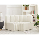Meridian Arc Cream Velvet 2 pc Modular Sectional IMAGE 2