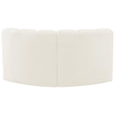 Meridian Arc Cream Velvet 2 pc Modular Sectional IMAGE 3