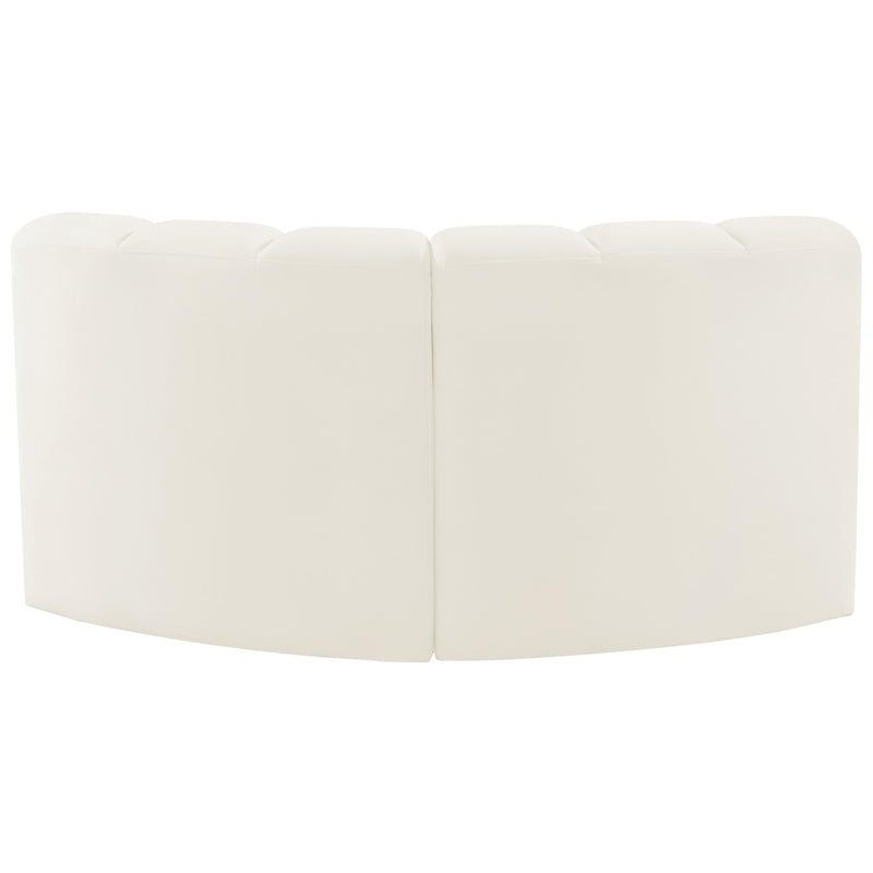 Meridian Arc Cream Velvet 2 pc Modular Sectional IMAGE 3
