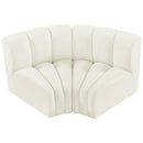 Meridian Arc Cream Velvet 2 pc Modular Sectional IMAGE 4