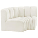 Meridian Arc Cream Velvet 2 pc Modular Sectional IMAGE 5