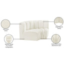Meridian Arc Cream Velvet 2 pc Modular Sectional IMAGE 9