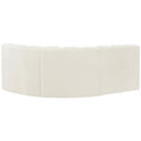 Meridian Arc Cream Velvet 3 pc Modular Sectional IMAGE 3