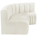 Meridian Arc Cream Velvet 3 pc Modular Sectional IMAGE 7
