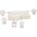 Meridian Arc Cream Velvet 3 pc Modular Sectional IMAGE 10