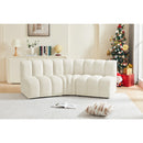 Meridian Arc Cream Velvet 3 pc Modular Sectional IMAGE 2