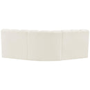 Meridian Arc Cream Velvet 3 pc Modular Sectional IMAGE 3
