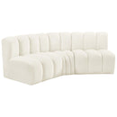 Meridian Arc Cream Velvet 3 pc Modular Sectional IMAGE 5
