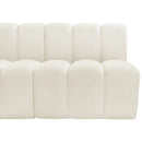 Meridian Arc Cream Velvet 3 pc Modular Sectional IMAGE 8