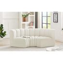 Meridian Arc Cream Velvet 3 pc Modular Sectional IMAGE 2