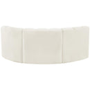 Meridian Arc Cream Velvet 3 pc Modular Sectional IMAGE 3