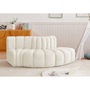 Meridian Arc Cream Velvet 3 pc Modular Sectional IMAGE 2