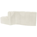 Meridian Arc Cream Velvet 3 pc Modular Sectional IMAGE 3