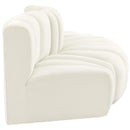 Meridian Arc Cream Velvet 3 pc Modular Sectional IMAGE 5