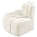 Meridian Arc Cream Velvet 3 pc Modular Sectional IMAGE 6