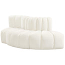 Meridian Arc Cream Velvet 3 pc Modular Sectional IMAGE 7