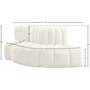 Meridian Arc Cream Velvet 3 pc Modular Sectional IMAGE 8
