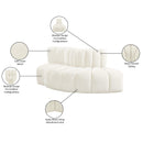 Meridian Arc Cream Velvet 3 pc Modular Sectional IMAGE 9