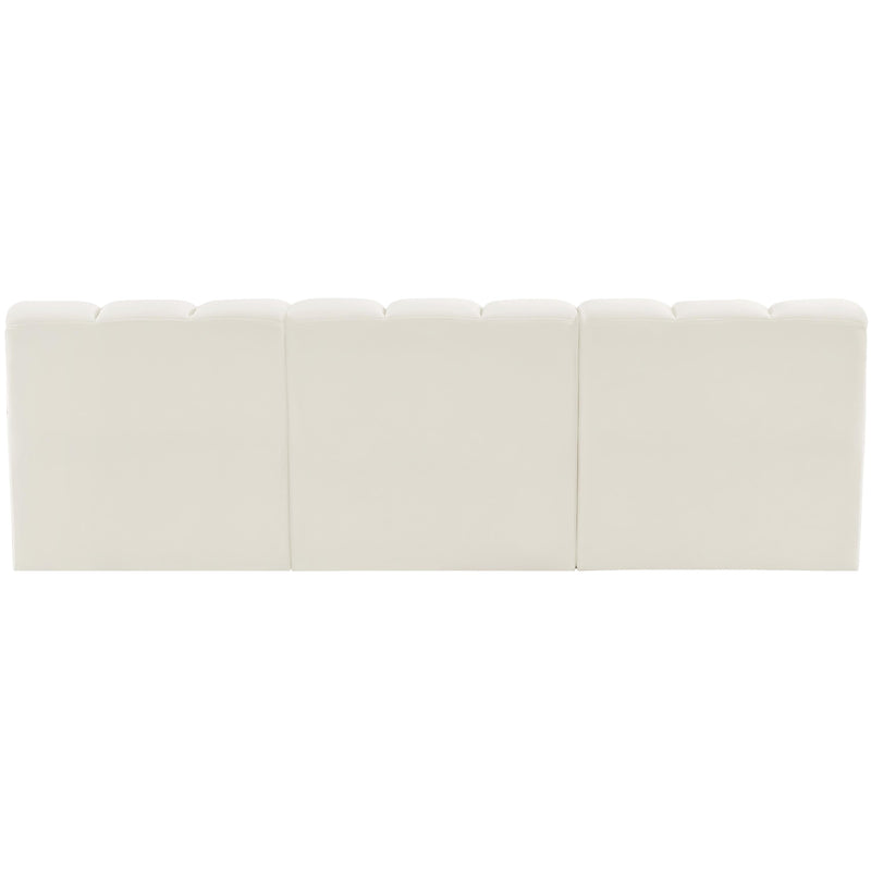 Meridian Arc Cream Velvet 3 pc Modular Sectional IMAGE 3