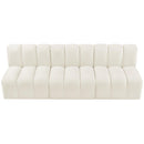 Meridian Arc Cream Velvet 3 pc Modular Sectional IMAGE 4