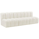 Meridian Arc Cream Velvet 3 pc Modular Sectional IMAGE 5