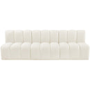 Meridian Arc Cream Velvet 3 pc Modular Sectional IMAGE 6