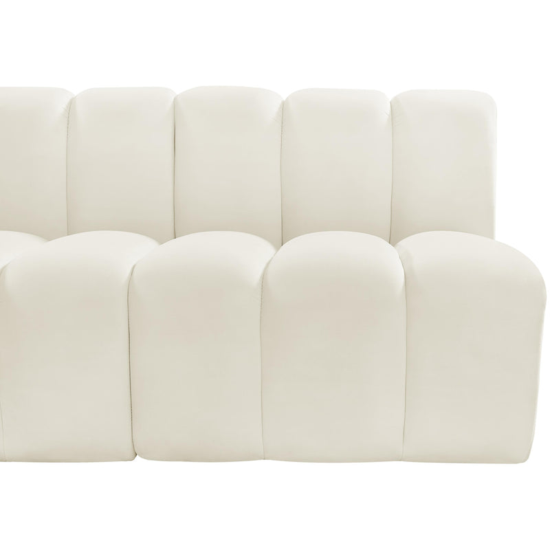 Meridian Arc Cream Velvet 3 pc Modular Sectional IMAGE 8