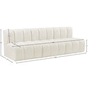 Meridian Arc Cream Velvet 3 pc Modular Sectional IMAGE 9