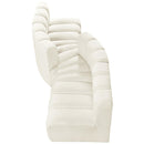Meridian Arc Cream Velvet 4 pc Modular Sectional IMAGE 4