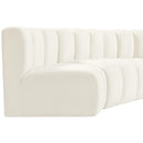 Meridian Arc Cream Velvet 4 pc Modular Sectional IMAGE 7