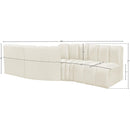 Meridian Arc Cream Velvet 4 pc Modular Sectional IMAGE 8