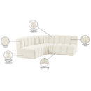 Meridian Arc Cream Velvet 4 pc Modular Sectional IMAGE 11