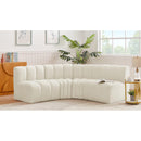 Meridian Arc Cream Velvet 4 pc Modular Sectional IMAGE 2