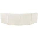Meridian Arc Cream Velvet 4 pc Modular Sectional IMAGE 3