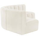 Meridian Arc Cream Velvet 4 pc Modular Sectional IMAGE 7