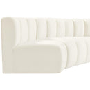 Meridian Arc Cream Velvet 4 pc Modular Sectional IMAGE 9