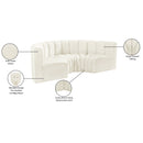 Meridian Arc Cream Velvet 4 pc Modular Sectional IMAGE 11