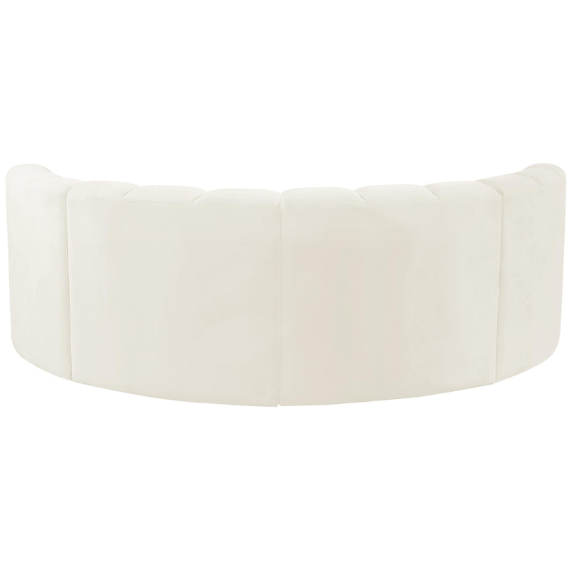 Meridian Arc Cream Velvet 4 pc Modular Sectional IMAGE 3