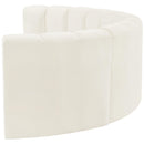 Meridian Arc Cream Velvet 4 pc Modular Sectional IMAGE 7