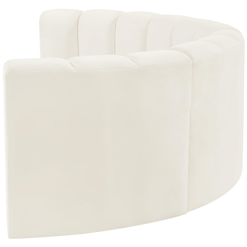 Meridian Arc Cream Velvet 4 pc Modular Sectional IMAGE 7
