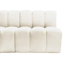 Meridian Arc Cream Velvet 4 pc Modular Sectional IMAGE 8