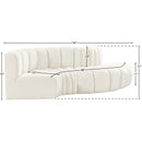 Meridian Arc Cream Velvet 4 pc Modular Sectional IMAGE 10