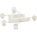Meridian Arc Cream Velvet 4 pc Modular Sectional IMAGE 11